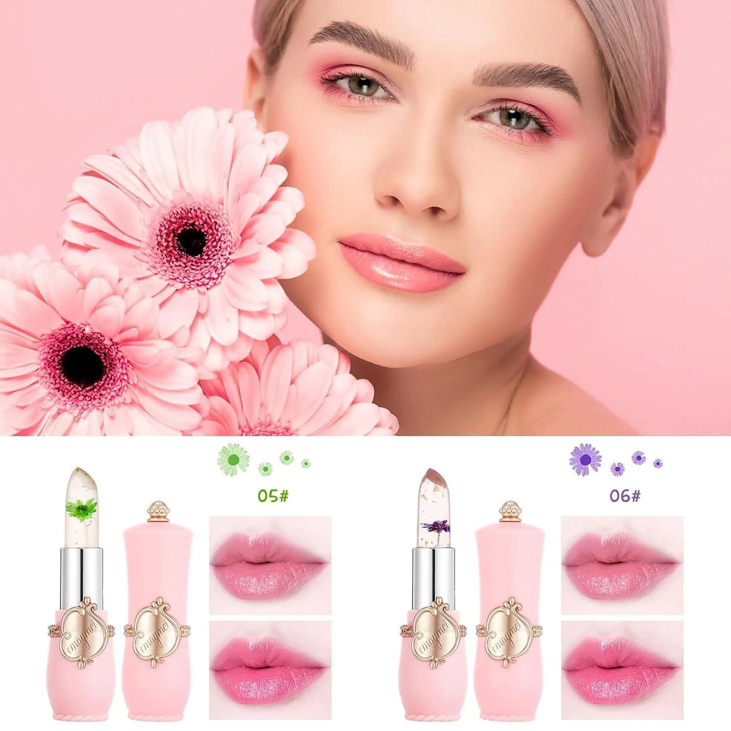 2 পিস Waterproof Jelly Crystal Lipstick 🌸